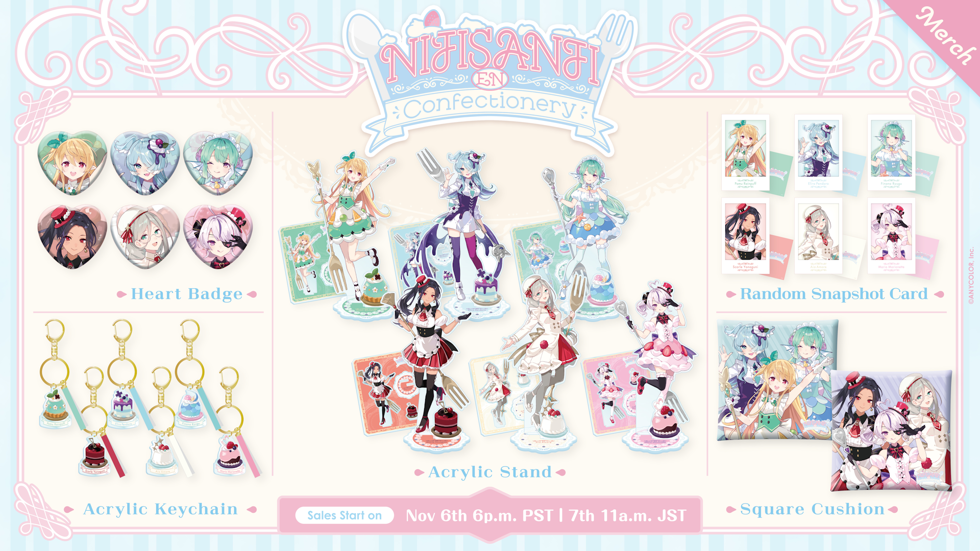 NIJISANJI EN announces “NIJISANJI EN Confectionery” merchandise